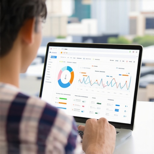 Person analyzing local SEO data with Fort Wayne skyline