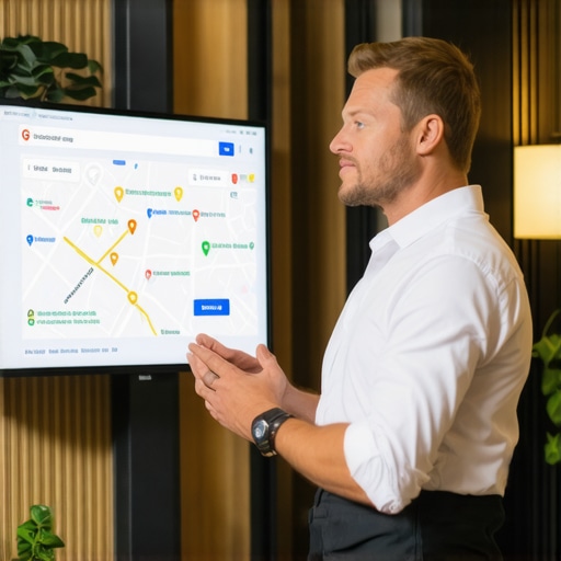 Fort Wayne Google Maps Optimization Business owner optimizing Google Maps profile in Fort Wayne with local SEO tools.