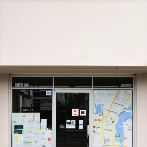 Business storefront in Fort Wayne with Google Maps overlay