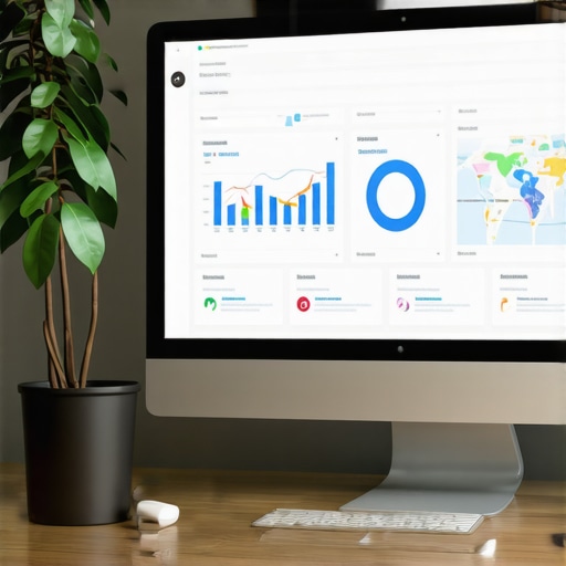 SEO Tools Workspace for Fort Wayne Local Search Computer monitor displaying SEO analytics and citation management tools in an office environment.