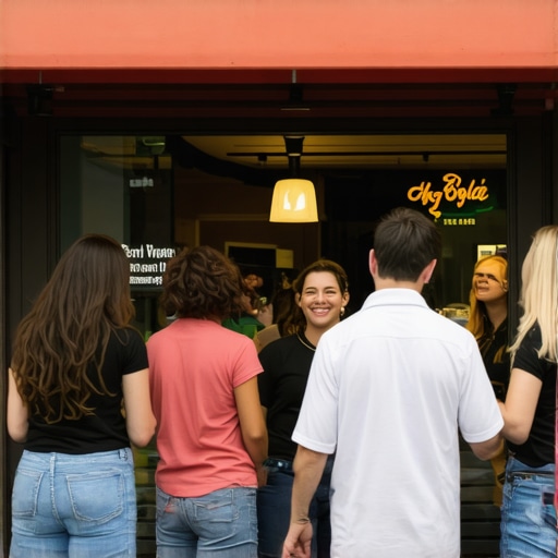 An inviting storefront of a local business in Fort Wayne with customers