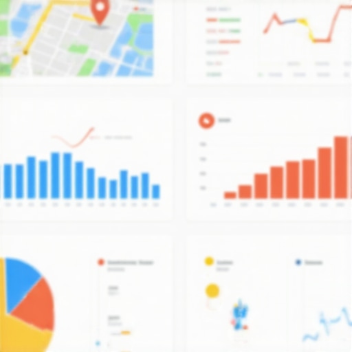 Screenshot of local SEO analytics dashboard highlighting Google Maps rankings and engagement metrics