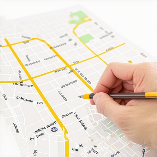 Technician adjusting digital map showing Fort Wayne location for local SEO