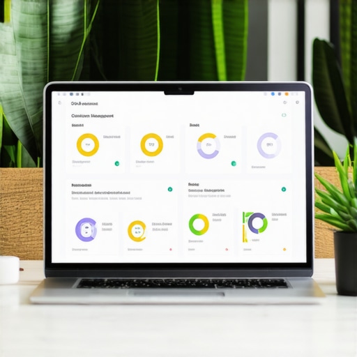 Laptop showing local SEO analytics dashboards including citations, reviews, and rankings.