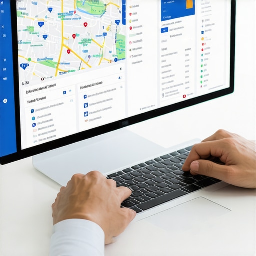 Person analyzing Google Maps rankings on computer for local SEO