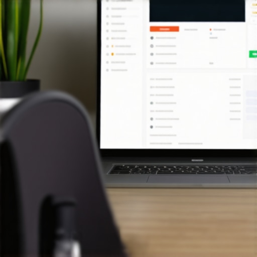 Digital SEO Maintenance Tools for Local Business A workspace with SEO dashboard screens showing citation and review management tools.